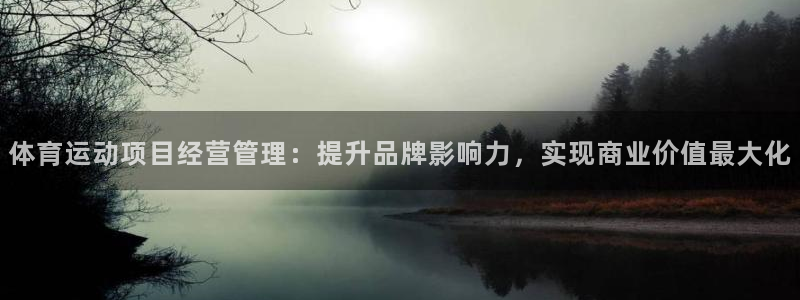三亿体育网：体育运动项目经营管理：提升品牌影响力，实现商业价值最大化